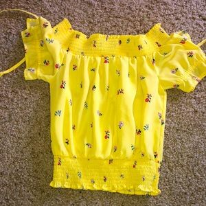 Cute women’s summer yellow blouse.